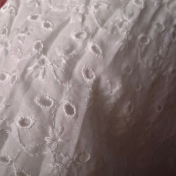 Ralph Lauren White Eyelet Sundress Sz 12 Sweetheart Neckline Wide Straps A-Line - Picture 4 of 11